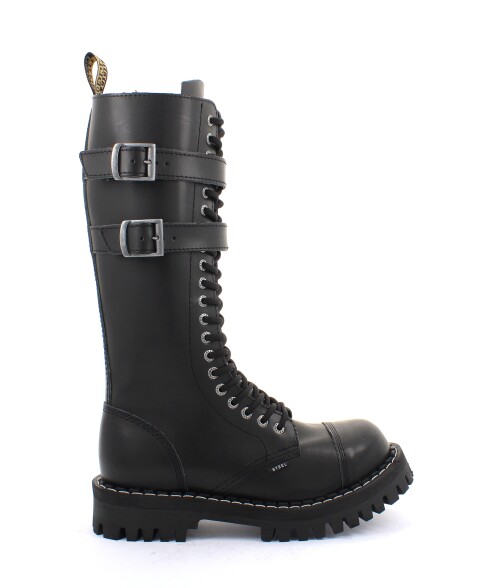 GLANY STEEL CZARNE Z ZAMKIEM (BLACK) 20-DZIUR 139-140/OM/2P